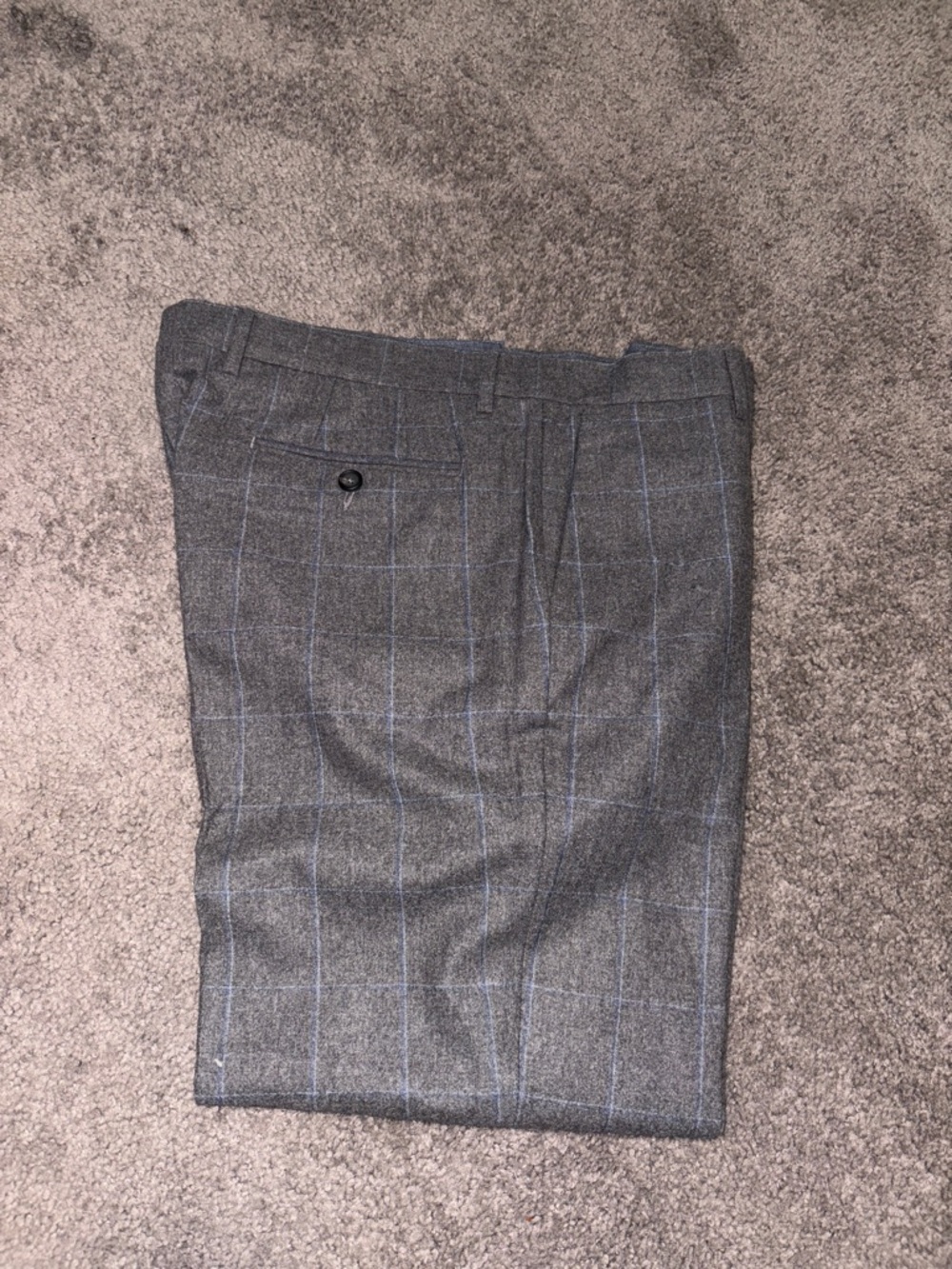 Gray Windowpane Dress Pants